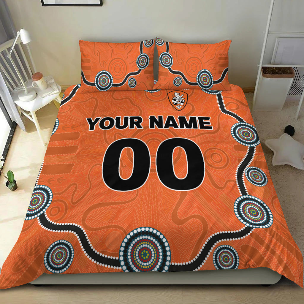 custom-personalised-brisbane-roar-bedding-set-indigenous-dot-painting-art