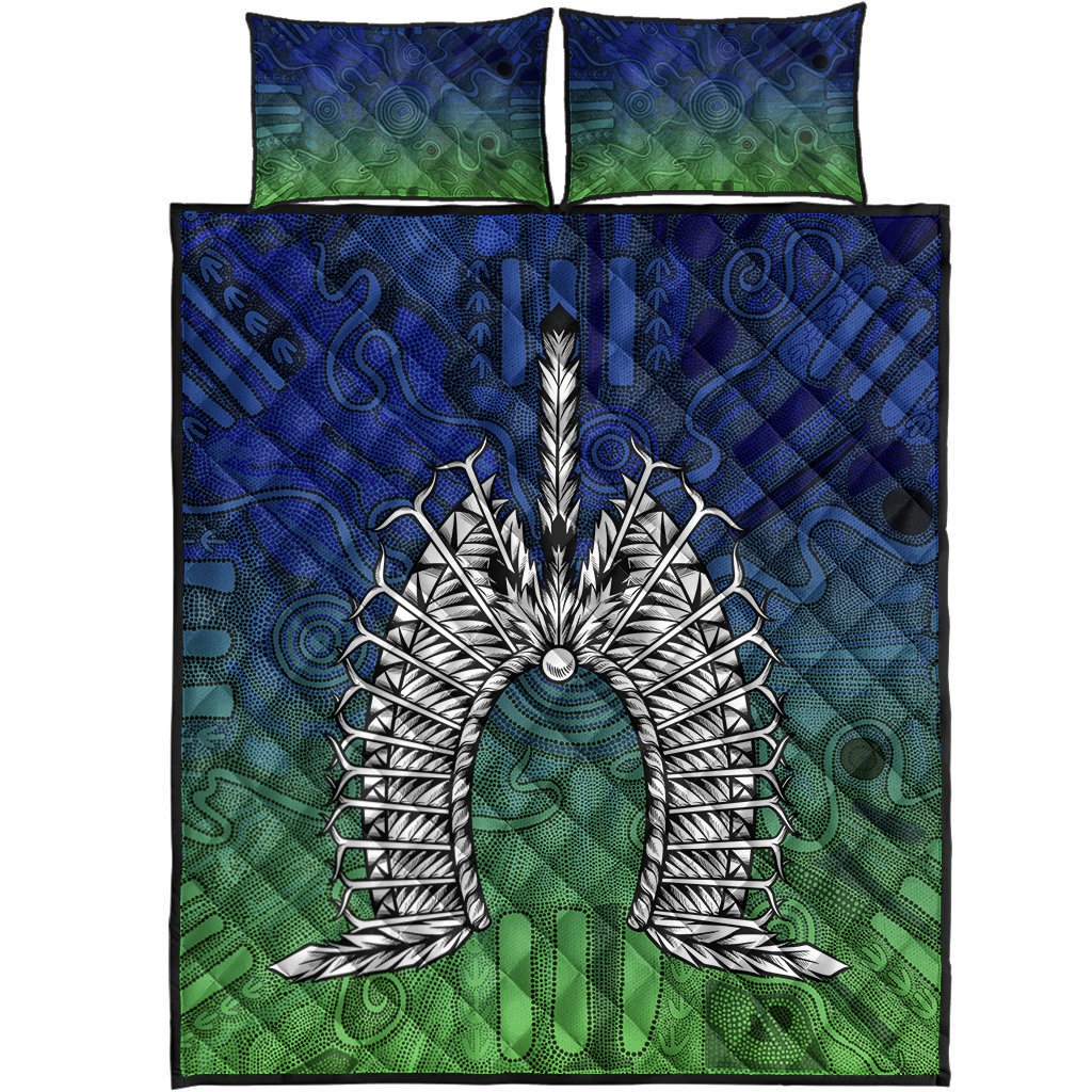 Torres Strait Islander Quilt Bed Set - Dhari Mask - Vibe Hoodie