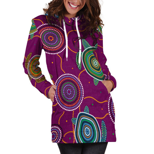 hoodie-dress-aboriginal-turtle-purple-australia-dot-patterns