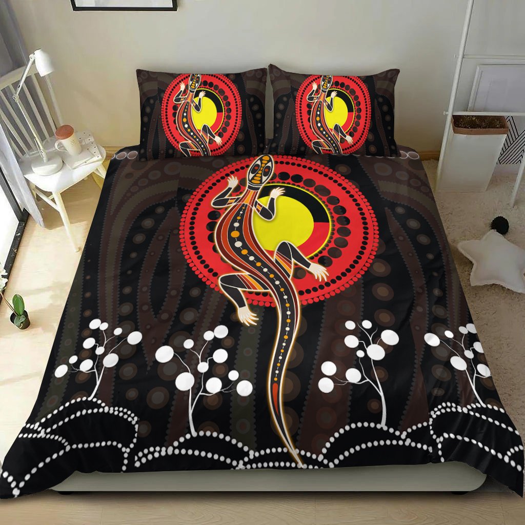 aboriginal-bedding-set-lizard-and-aboriginal-flag