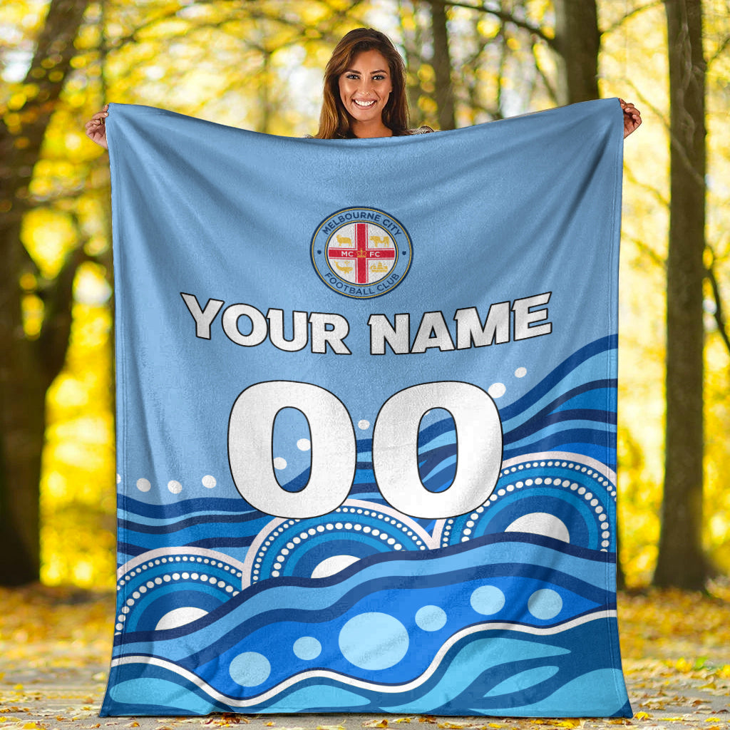 custom-personalised-melbourne-blanket-indigenous-dot-painting-art