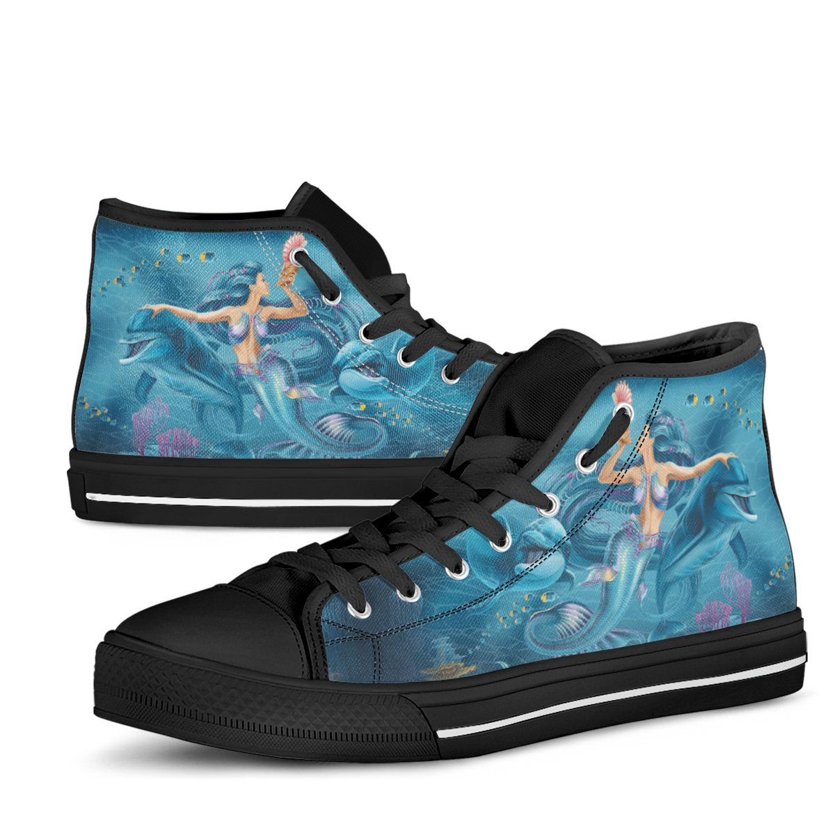 high-top-shoes-australia-beautiful-mermaid-with-dolphin