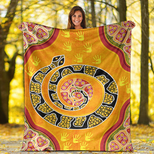 blanket-aboriginal-unique-style-snake-orange-color-2021