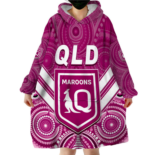 custom-text-and-number-maroons-rugby-wearable-blanket-hoodie-aboriginal-queensland-origin-lt13