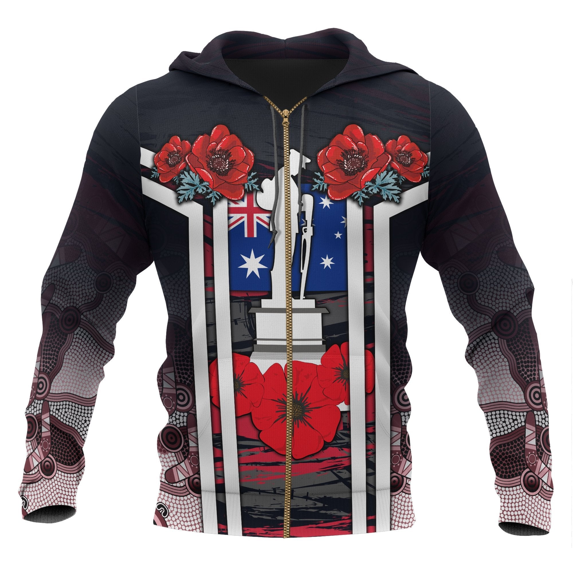 zip-up-hoodies-anzac-day-2020-poppy-flowerss-dot-painting