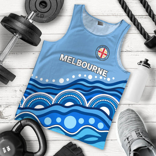 custom-personalised-melbourne-men-tank-top-indigenous-dot-painting-art