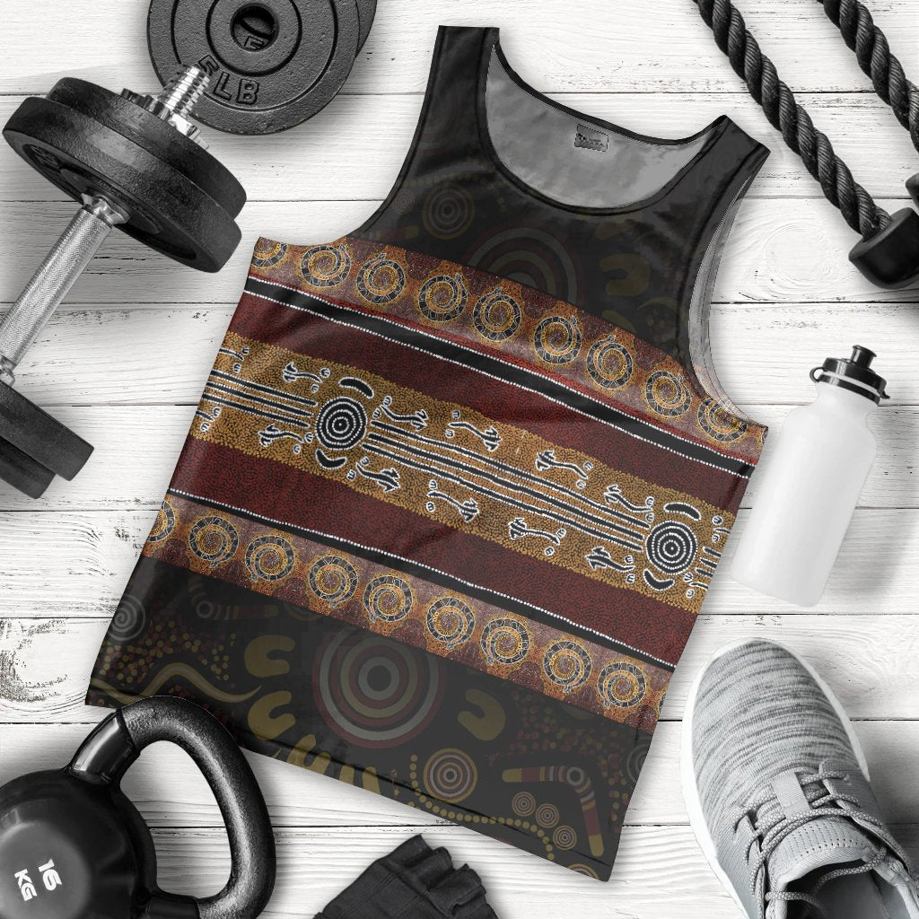 men-tank-aboriginal-dot-panting-art-horizontal-lines