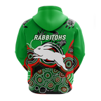 Rabbitohs Rugby Aboriginal Art Hoodie - LT12