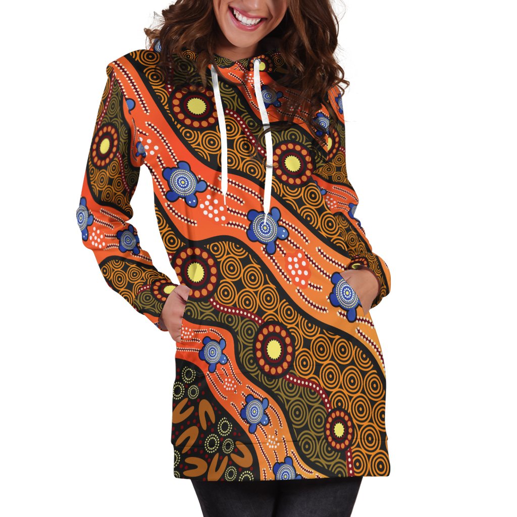 hoodie-dress-aboriginal-dot-unique-style-turtle
