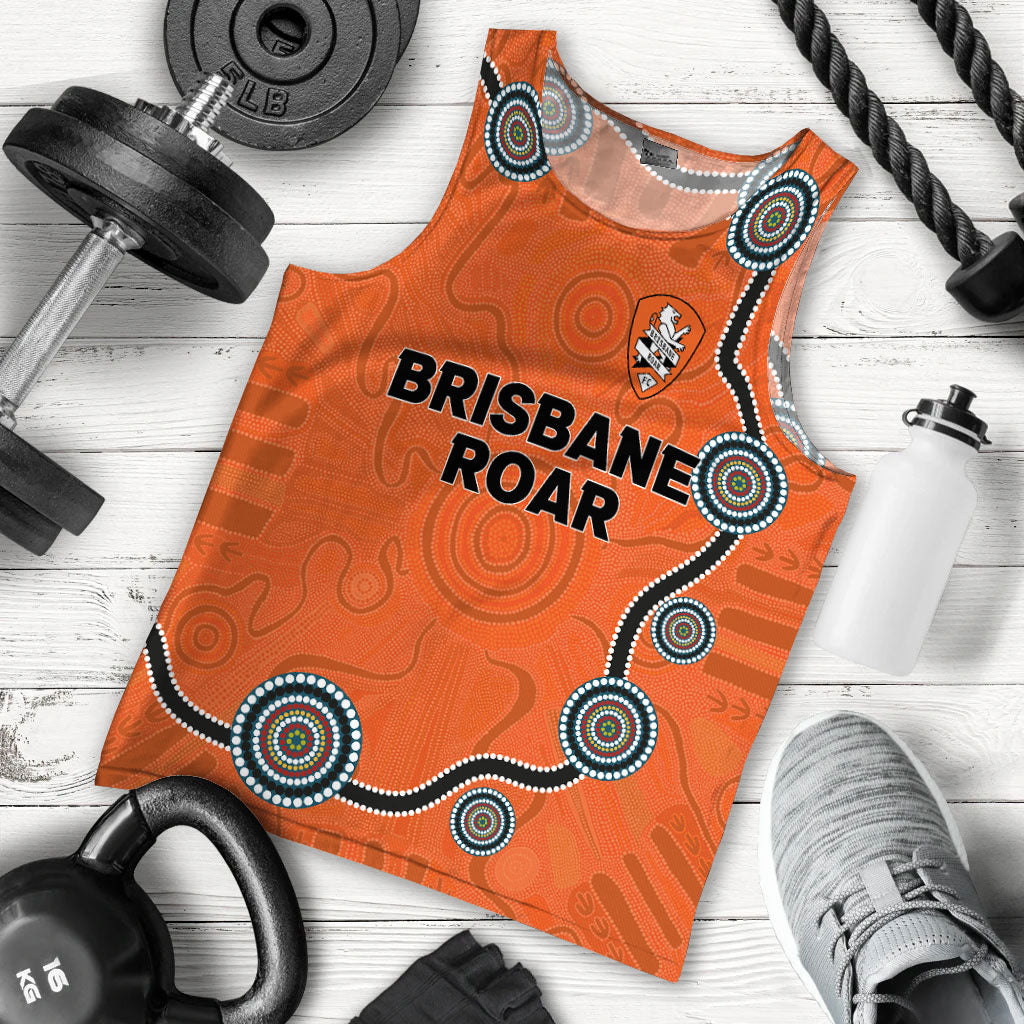 custom-personalised-brisbane-roar-men-tank-top-indigenous-dot-painting-art