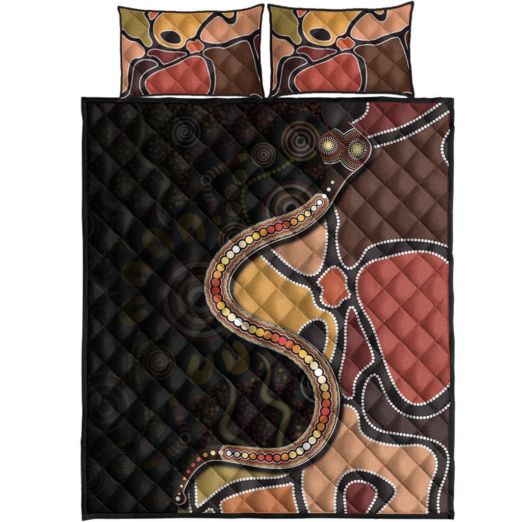 quilt-bed-set-aboriginal-snake-with-dot-painting