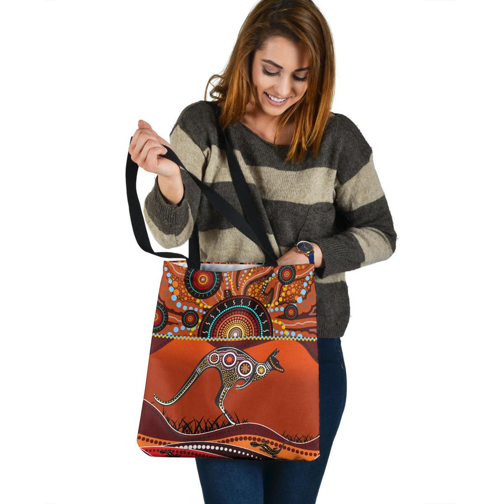 aboriginal-tote-bag-kangaroo-with-dot-painting