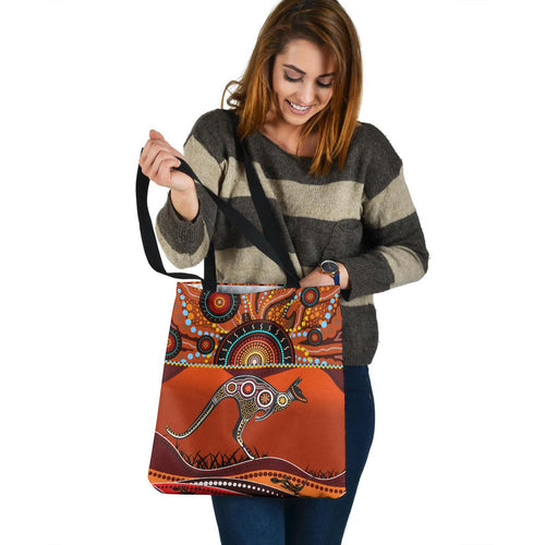 aboriginal-tote-bag-kangaroo-with-dot-painting