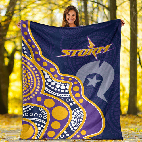 naidoc-week-melbourne-storm-blanket-aboriginal-dot-painting