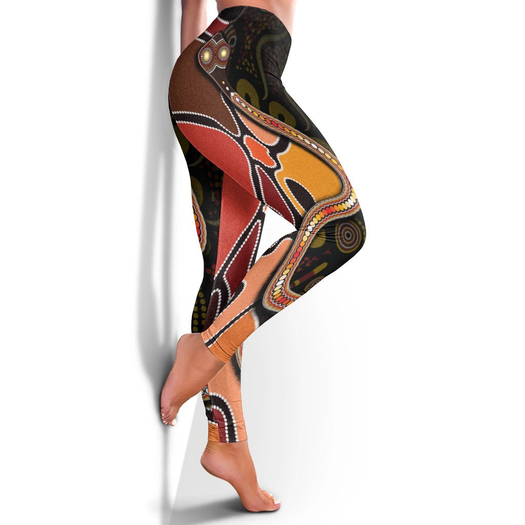 leggings-aboriginal-snake-with-dot-painting