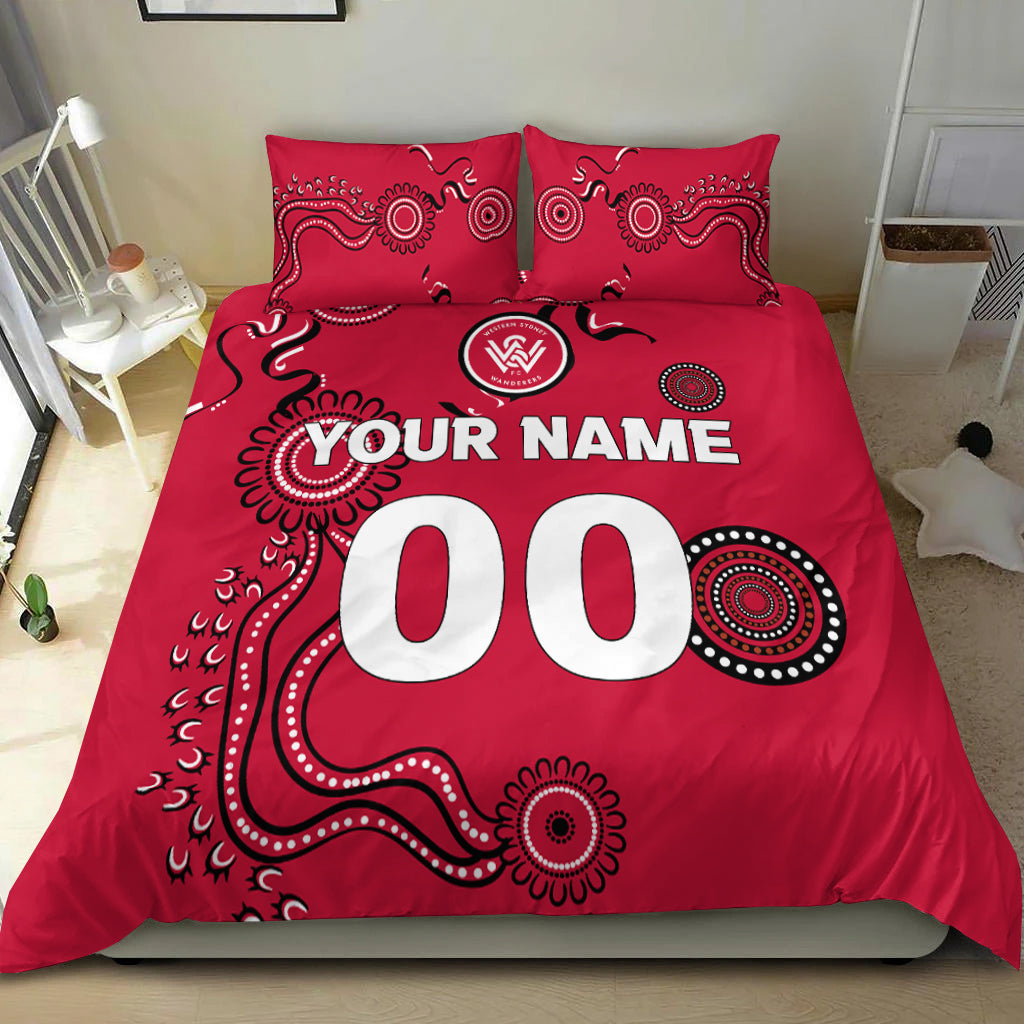 custom-personalisedwestern-sydney-wanderers-bedding-set-indigenous-dot-painting-art