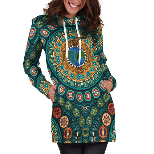 hoodie-dresses-aboriginal-green-dot-painting-with-earth