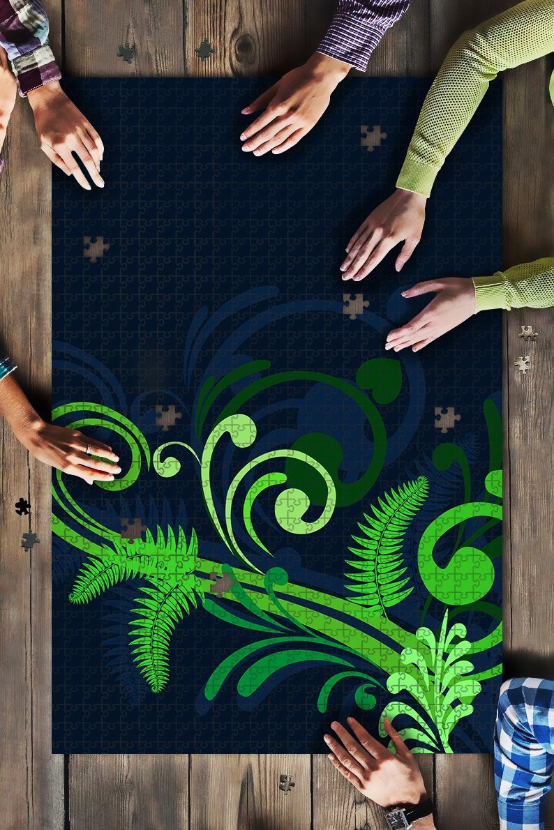 new-zealand-silver-fern-jigsaw-puzzle-green