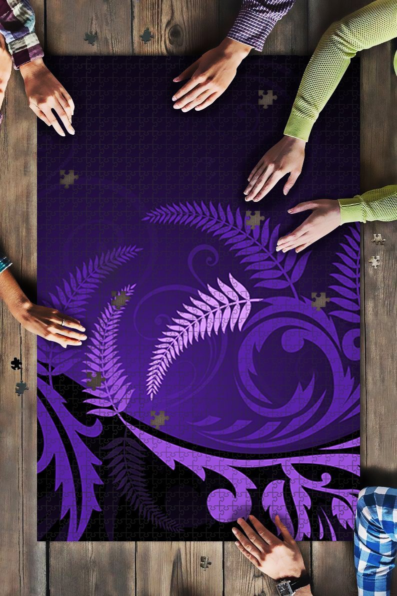 new-zealand-silver-fern-jigsaw-puzzle-purple