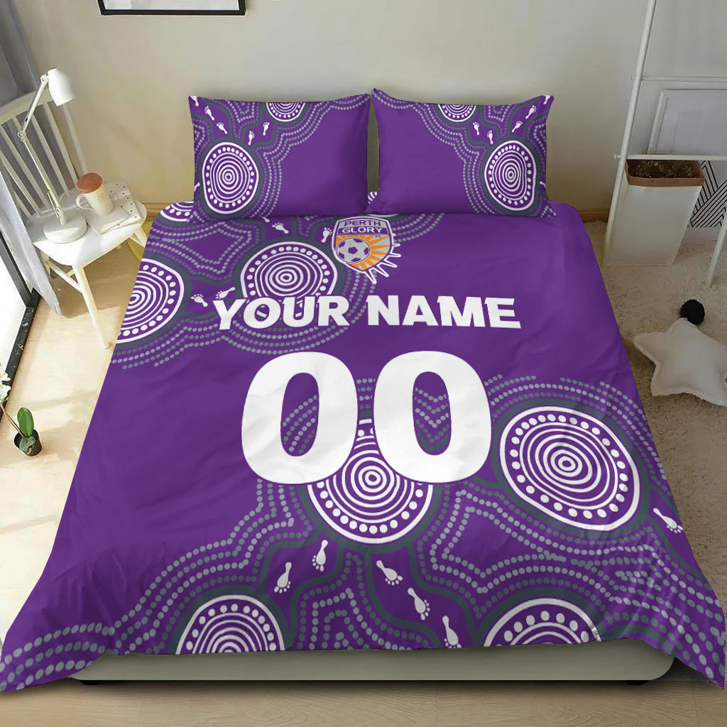 custom-personalised-perth-glory-bedding-set-indigenous-dot-painting-art