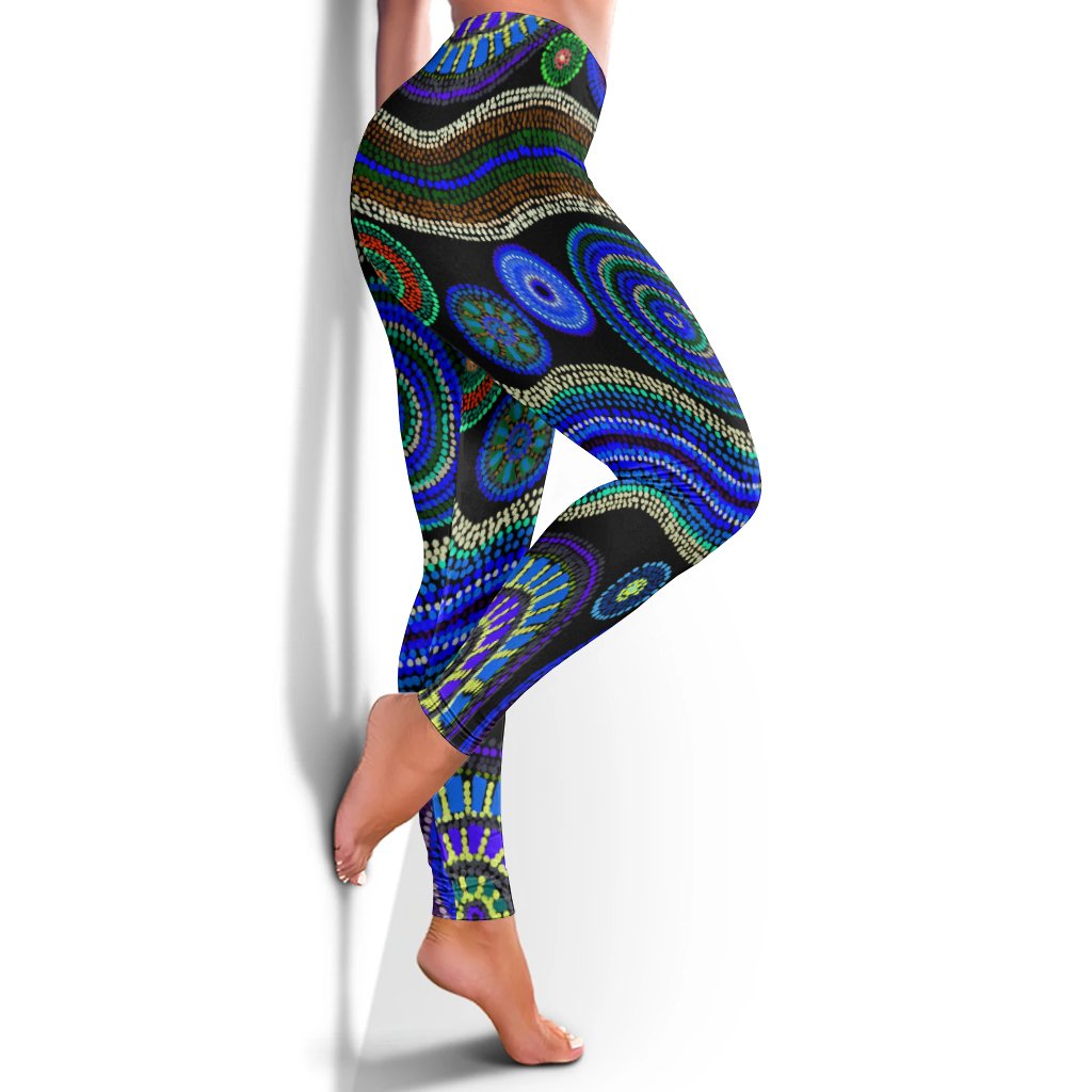 legging-aboriginal-dot-unique-style-blue