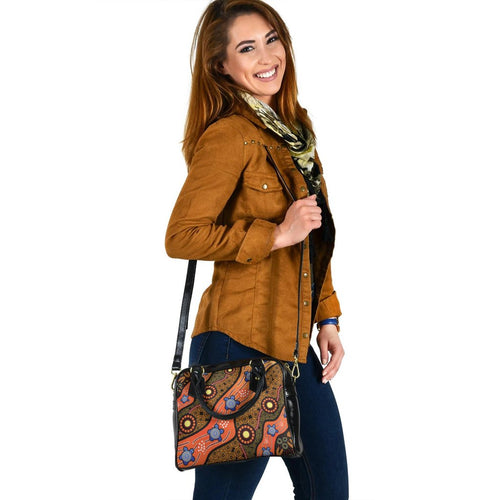 Shoulder Handbag - Aboriginal Dot Unique Style Turtle - Vibe Hoodie