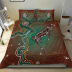 aboriginal-lizard-bedding-set-indigenous-dot-painting-art