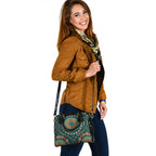 Shoulder Handbag - Aboriginal Green Dot Painting With Earth - Vibe Hoodie