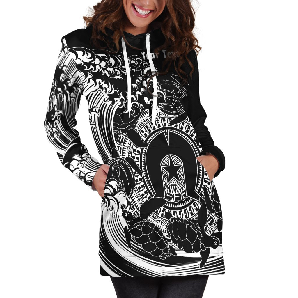 customaboriginal-hoodie-dress-torres-strait-islands-in-wave-black