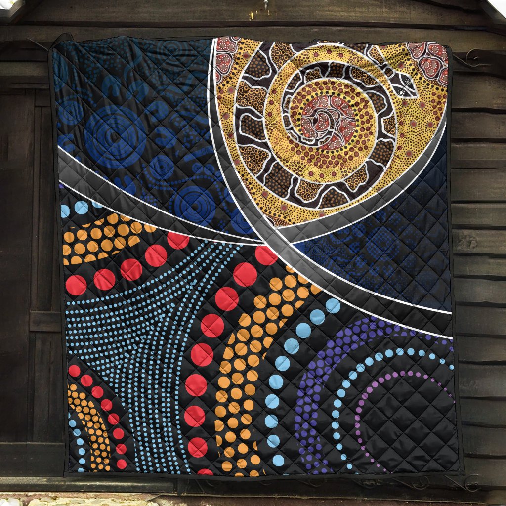 premium-quilts-aboriginal-dot-panting-art-with-snake