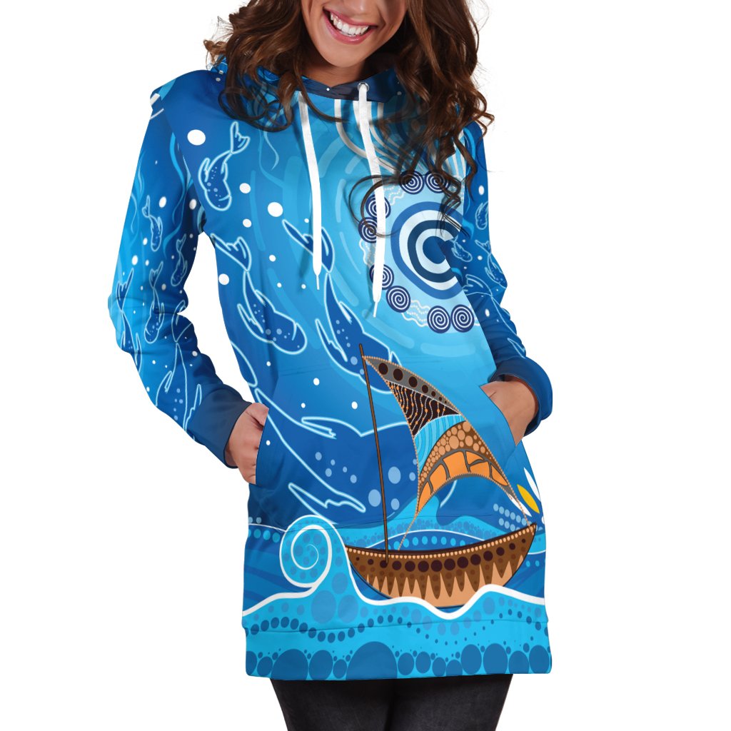 hoodie-dress-aboriginal-view-sea-with-fish-and-boat