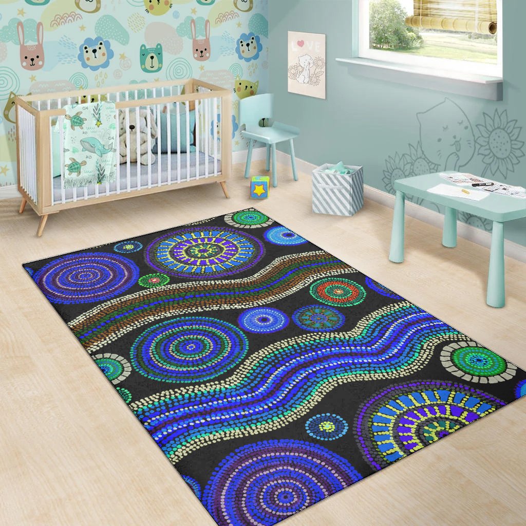 area-rug-aboriginal-dot-unique-style-blue