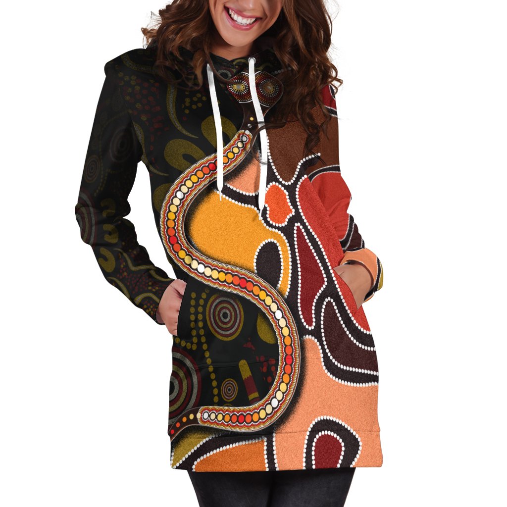 hoodie-dress-aboriginal-snake-with-dot-painting