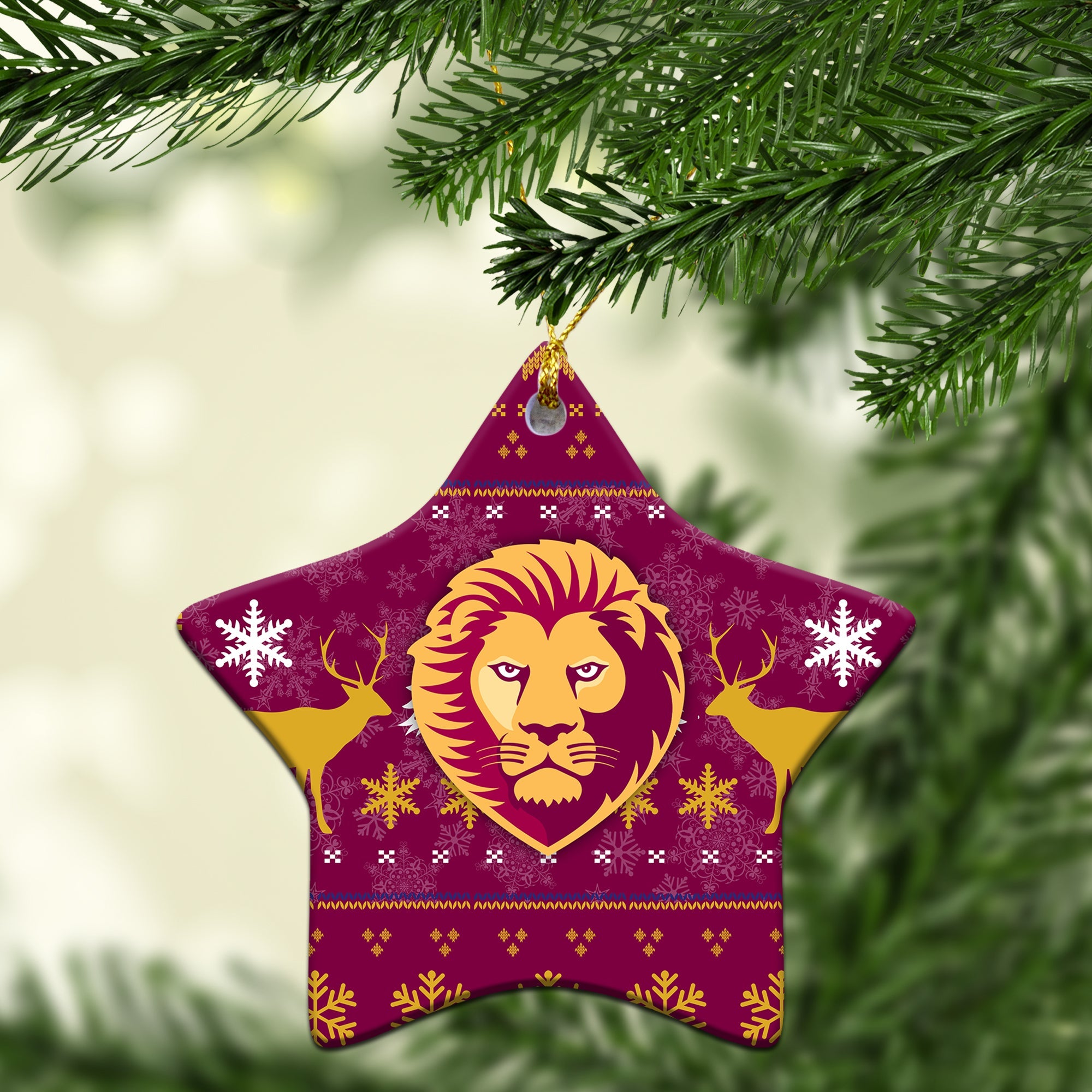 brisbane-lion-christmas-ornament-christmas-ugly-style