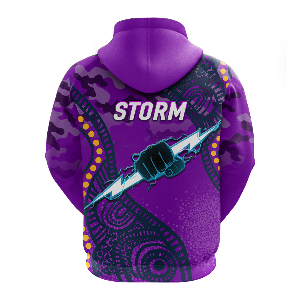 Storm Rugby ANZAC Day Camouflage Indigenous Art Hoodie - LT12