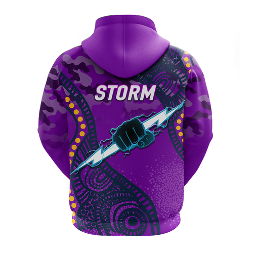 Storm Rugby ANZAC Day Camouflage Indigenous Art Hoodie - LT12