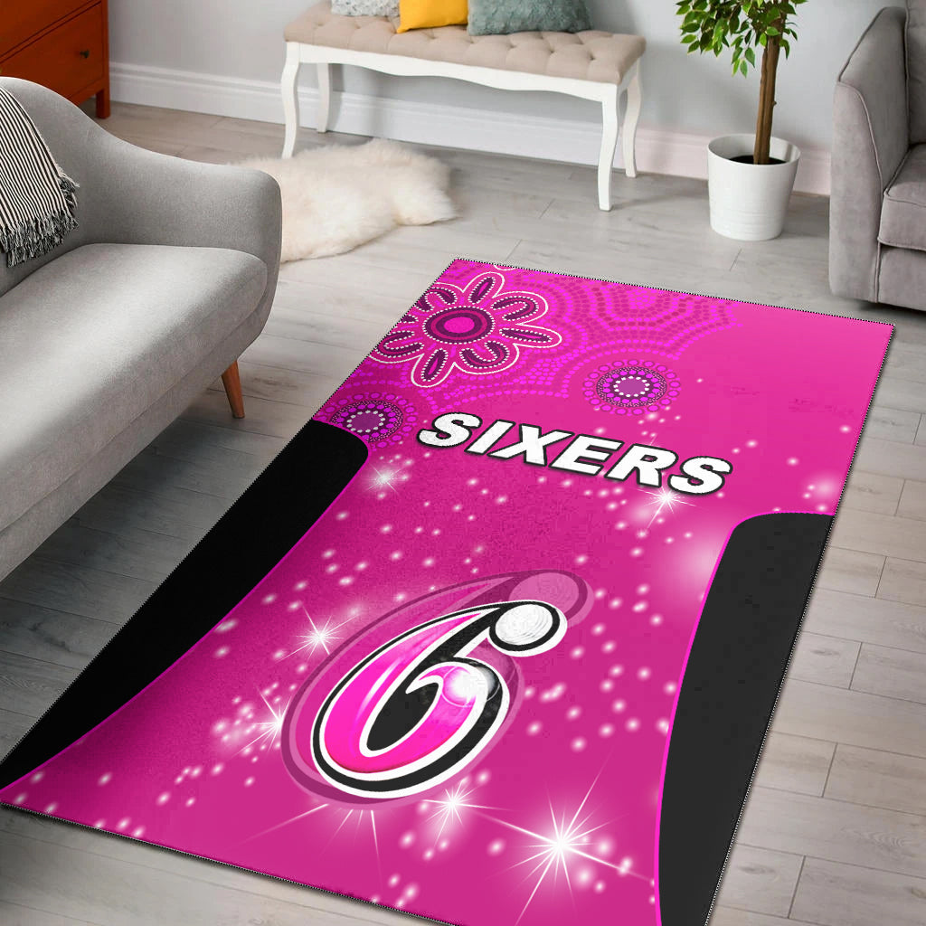 sydney-sixers-area-rug-cricket-australia-aboriginal