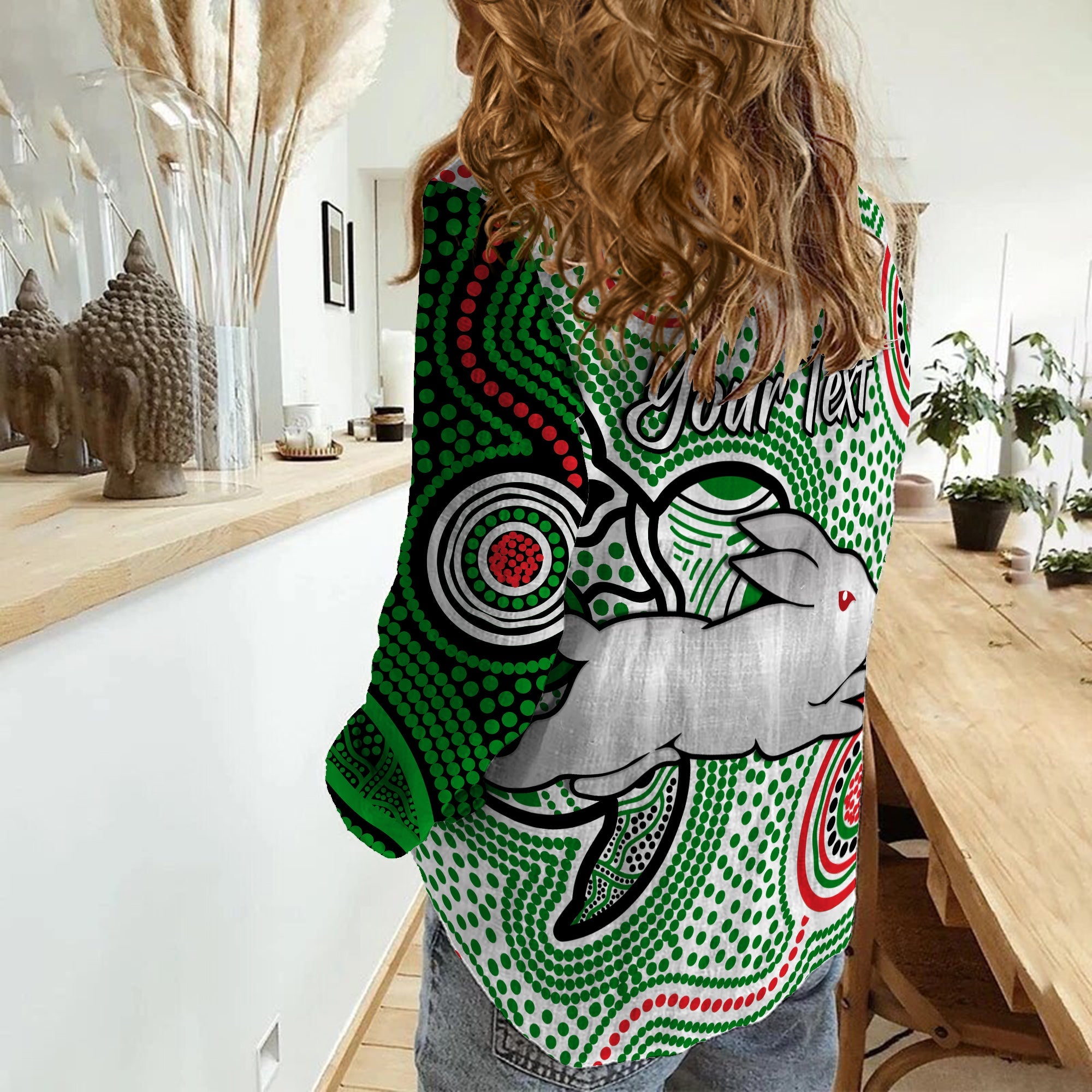 custom-personalised-rabbitohs-indigenous-women-casual-shirt-simple-white