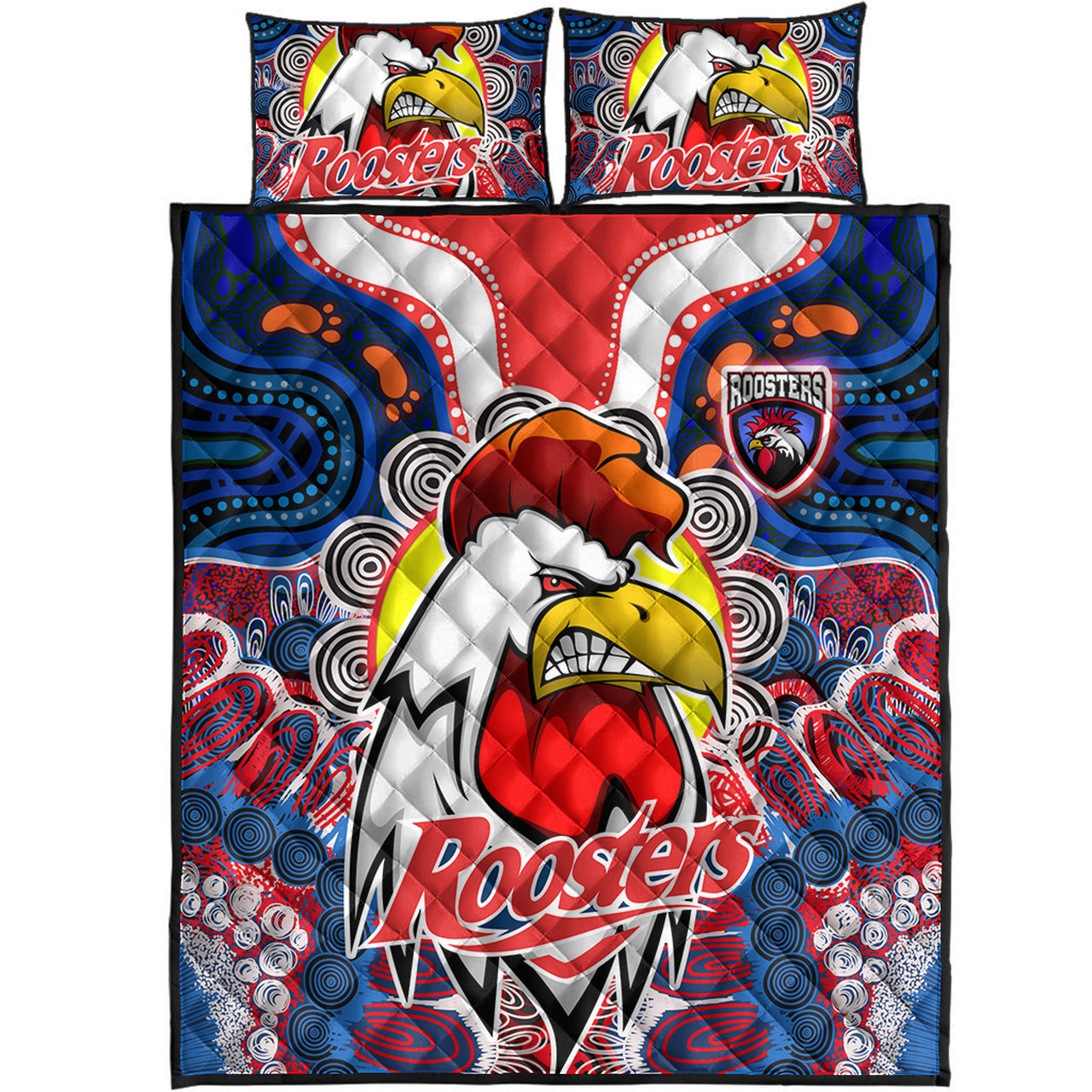 roosters-indigenous-rugby-custom-quilt-bed-set-protection-under-the-sun