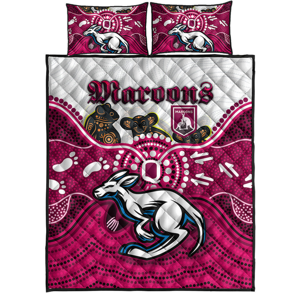 maroons-rugby-aboriginal-custom-quilt-bed-set-the-cane-toads-with-indigenous-koala