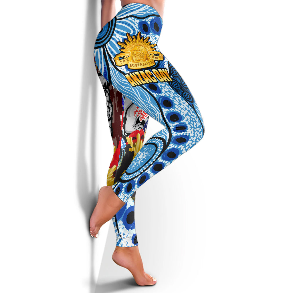 bulldogs-rugby-australia-and-nz-anzac-day-leggings-lest-we-forget-bulldogs-with-rugby-ball-and-aboriginal-patterns-leggings