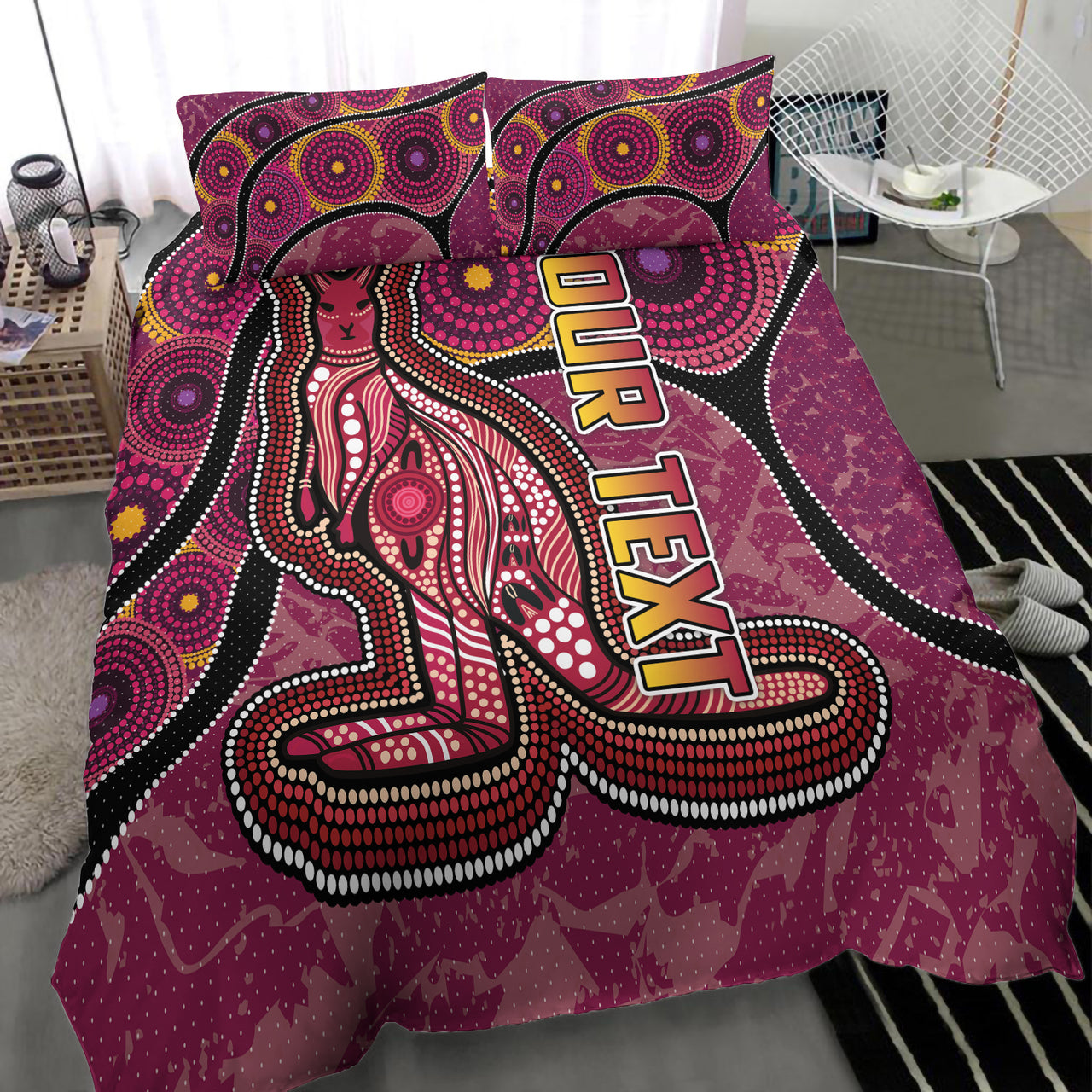 maroons-rugby-bedding-set-custom-maroons-kangaroo-bedding-set
