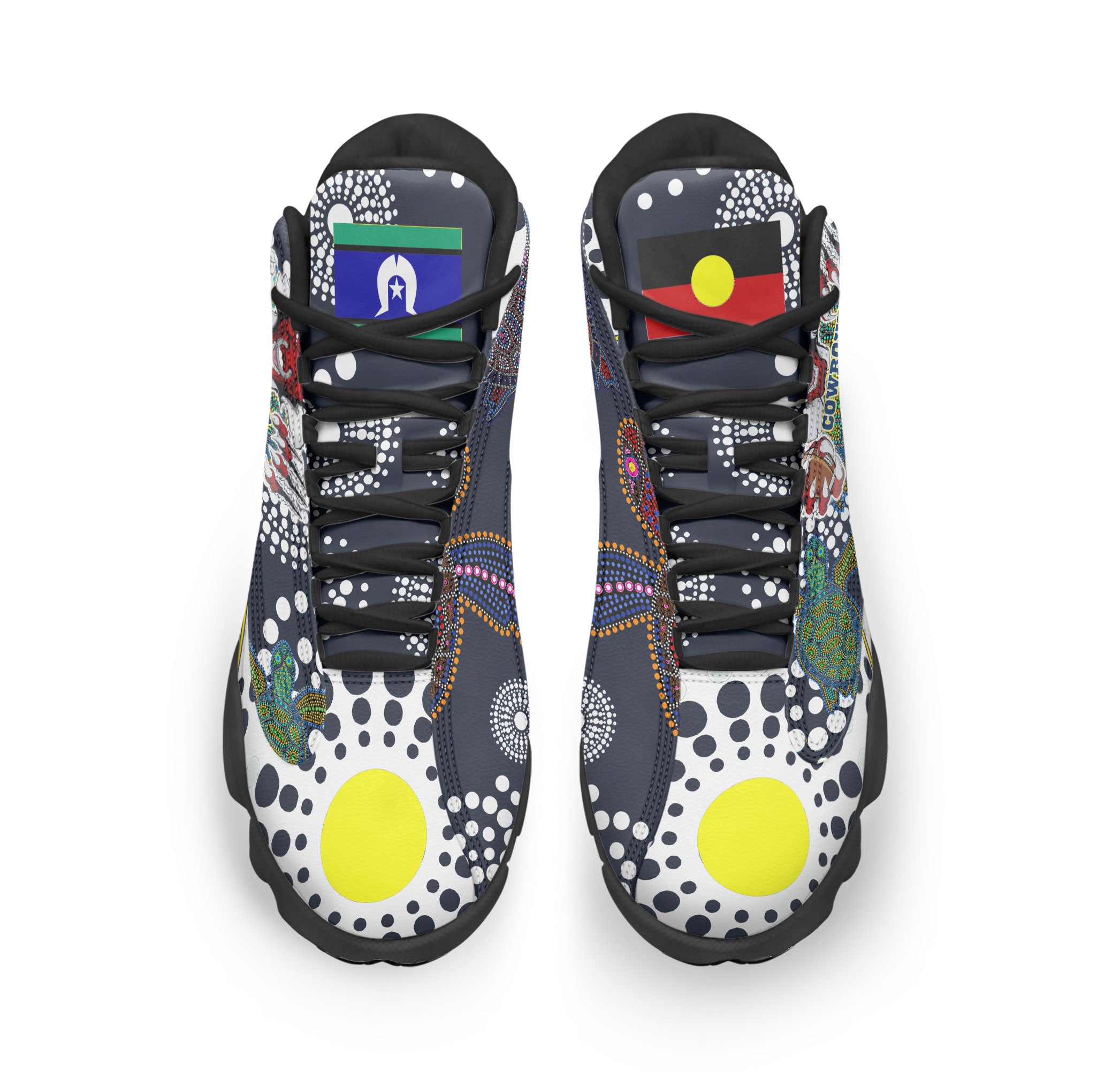 cowboys-rugby-high-top-basketball-shoes-j13-custom-indigenous-queensland-super-cows-with-sea-turtle-scratch-style-sneakers-j13