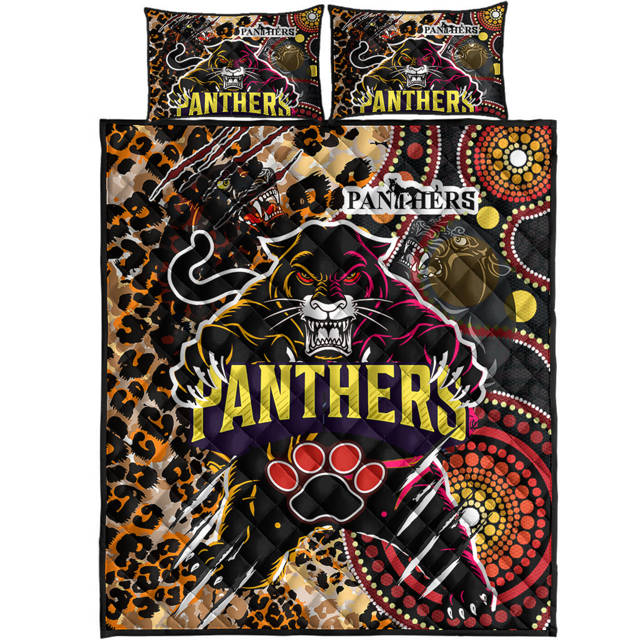 panthers-rugby-league-football-club-quilt-bed-set-the-indigenous-wild-black-panthers-scratch-style