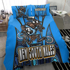 new-south-wales-rugby-league-team-bedding-set-new-south-wales-blues-mascot-with-aboriginal-art-state-of-origin-bedding-set