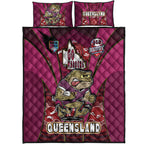queensland-rugby-league-team-quilt-bed-set-queensland-maroons-mascot-with-aboriginal-art-state-of-origin-quilt-bed-set