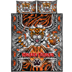 tigers-rugby-aboriginal-quilt-bed-set-custom-indigenous-super-wests-tigers-scratch-style