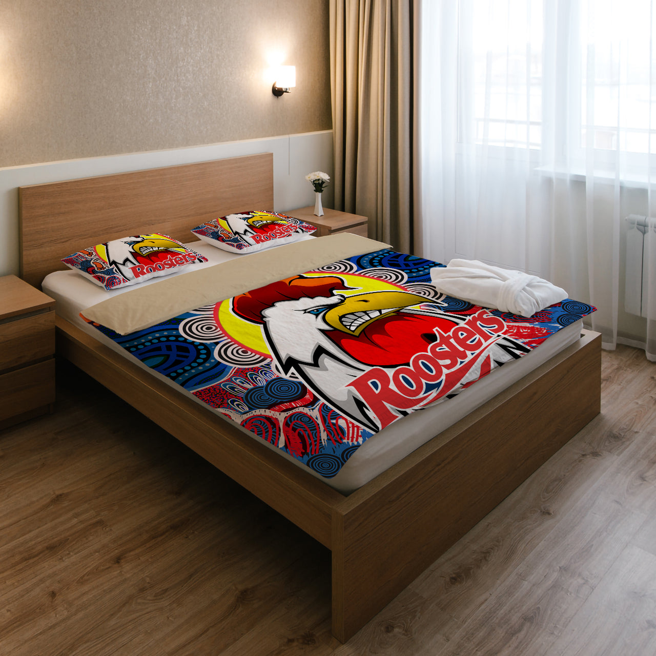 roosters-indigenous-rugby-custom-bedding-set-protection-under-the-sun