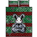 rabbitohs-quilt-bed-set-custom-indigenous-super-rabbitohs-quilt-bed-set