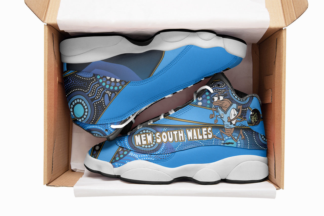 new-south-wales-rugby-league-team-high-top-basketball-shoes-j13-new-south-wales-blues-mascot-aboriginal-art-state-of-origin-sneakers-j13